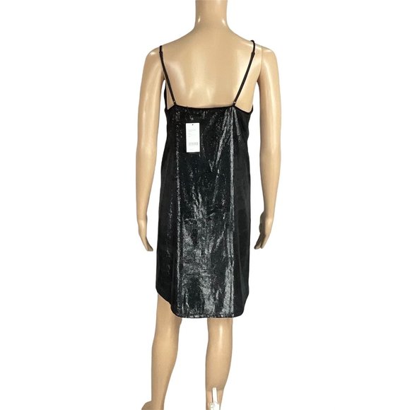 J.BRAND BLACK VELVET MINI SLIP DRESS - Picture 3 of 6